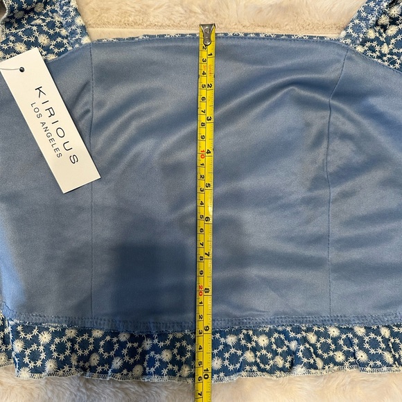 Blue Floral Ruffle Sleeve Top - Picture 9 of 11